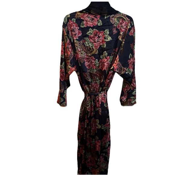 Victoria Secret Gold Label Vintage 80s 90s Luxury Medium Floral Robe Beautiful - Picture 3 of 8
